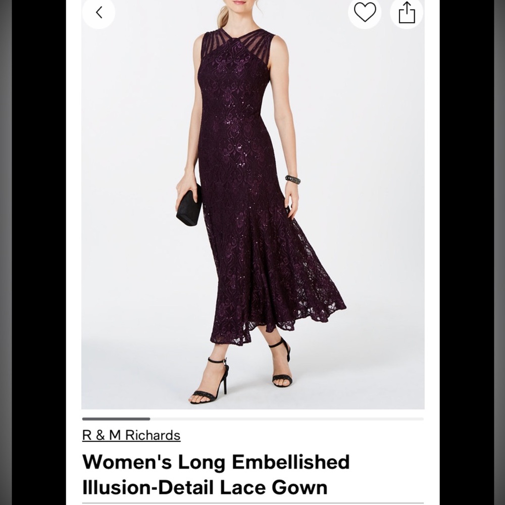 R&M Richards Gown, size 12, plum, never worn